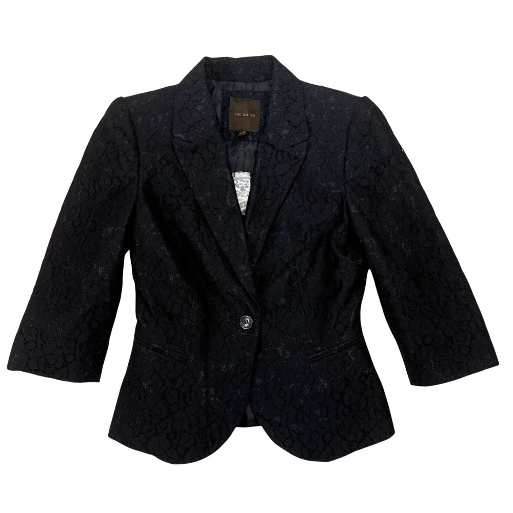 The Limited Black Floral Lace Blazer Women's XS NWT Office Night Out